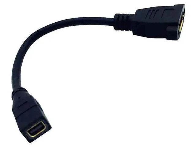 Alt view image 3 of 6 - Cable Mini DisplayPort to DP Female Video Adapter Thunderbolt with Socket Panel Mount
