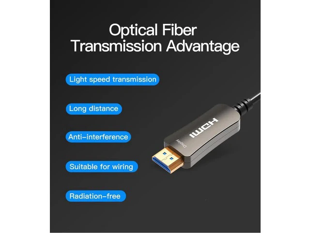 Alt view image 7 of 7 - Fiber HDMI Cable 4K HDR 60Hz - 2M 5M 10M 20M 30M 50M - Fiber Optic HDMI 2.0b Cable, Support 18Gbps and Projector, Roku, Slim and Flexible HDMI Fiber Optic Cable - 6.5ft (2meters)