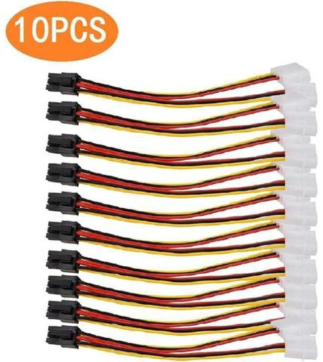 Main image of 10PCS 2 IDE Dual 4pin Molex IDE Male to 6 Pin Female PCI-E Y Molex IDE Power Cable Adapter Connector for video cards Dropship