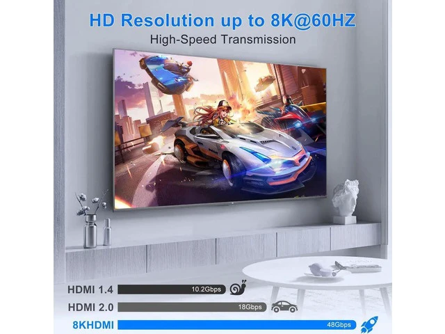 Alt view image 5 of 5 - 8K HDMI Switch 5 in 1 Out 8K@60Hz 4K@120Hz, HDMI 2.1 Splitter with IR Remote HDMI Switcher Selector Box Support 8K 4K 120Hz, HDMI 2.1 Switch for PS 5 4 3 Xbox DVD Blu-ray PC