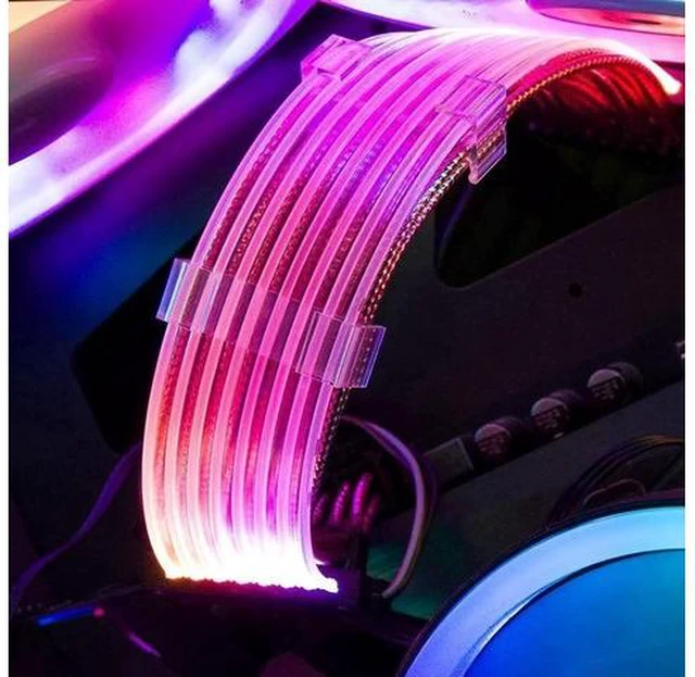 Alt view image 4 of 7 - 24Pin ATX Motherboard RGB Extension Power Supply Cable for PC Case DIY Computer Cord Custom Build Gaming Case Modding