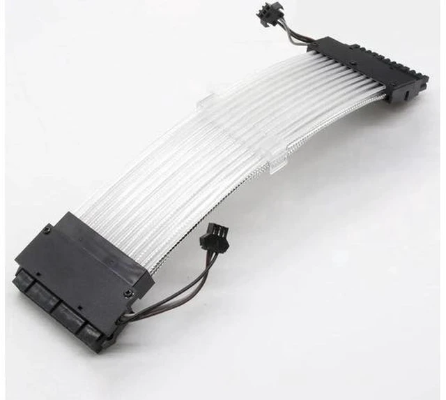 Alt view image 5 of 7 - 24Pin ATX Motherboard RGB Extension Power Supply Cable for PC Case DIY Computer Cord Custom Build Gaming Case Modding