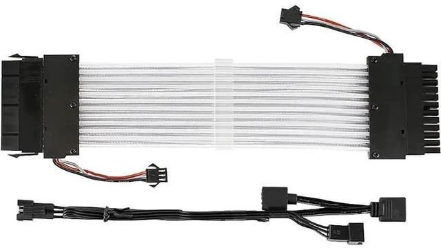 Alt view image 7 of 7 - 24Pin ATX Motherboard RGB Extension Power Supply Cable for PC Case DIY Computer Cord Custom Build Gaming Case Modding