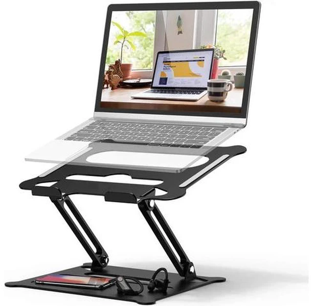 Main image of Laptop Stand, Aluminum Foldable Computer Stand, Ergonomic Adjustable Laptop Riser Compatible with All Laptops 10-17" MacBook Pro, iPad Air(Z19-Black)