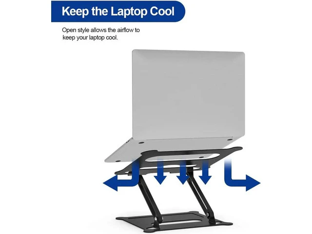 Alt view image 4 of 7 - Laptop Stand, Aluminum Foldable Computer Stand, Ergonomic Adjustable Laptop Riser Compatible with All Laptops 10-17" MacBook Pro, iPad Air(Z19-Black)