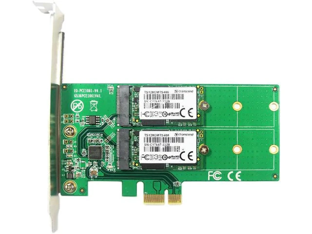 Alt view image 2 of 5 - On Cards PCIE to M2 Adapter M.2 NGFF TO PCI Express PCIE X1 Adapter Dual Port B Key Card Supports 2230 2242 2260 2280 M2 SSD