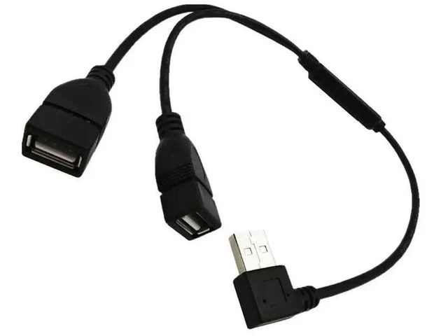 Alt view image 6 of 6 - USB 2.0 A Male plug to 2 dual USB A Female jack Y splitter Hub adapter Cable 0.3m with Chip