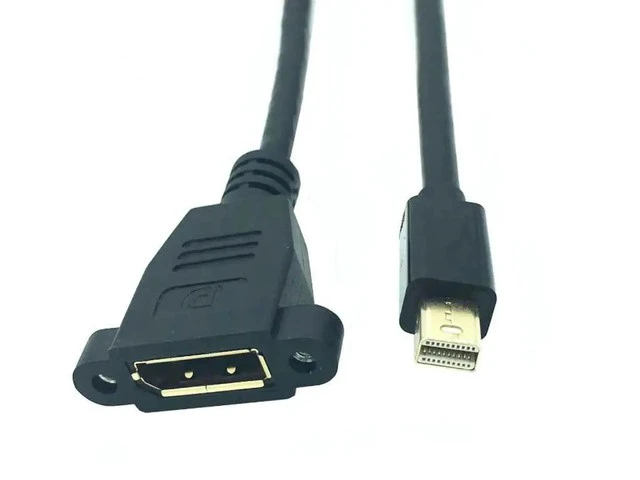 Alt view image 4 of 6 - Cable Mini DisplayPort to DP Female Video Adapter Thunderbolt with Socket Panel Mount