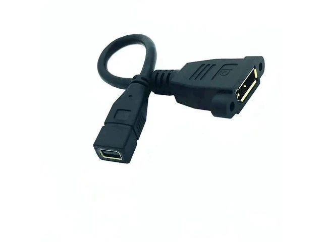 Alt view image 5 of 6 - Cable Mini DisplayPort to DP Female Video Adapter Thunderbolt with Socket Panel Mount