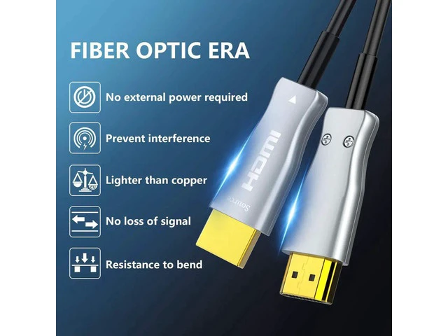 Alt view image 2 of 7 - Fiber Optic HDMI Cable, 1M/2M/3M/5M/10/20/30/50M Light Speed HDMI2.0b Cable - 4K 60hz(4:4:4/4:2:2/4:2:0, ARC, HDR, HDCP2.2, 3D, UHD) - 4:4:4/4:2:2/4:2:0, HDR, HDCP2.2, ARC, 3D, 1M/3.3ft