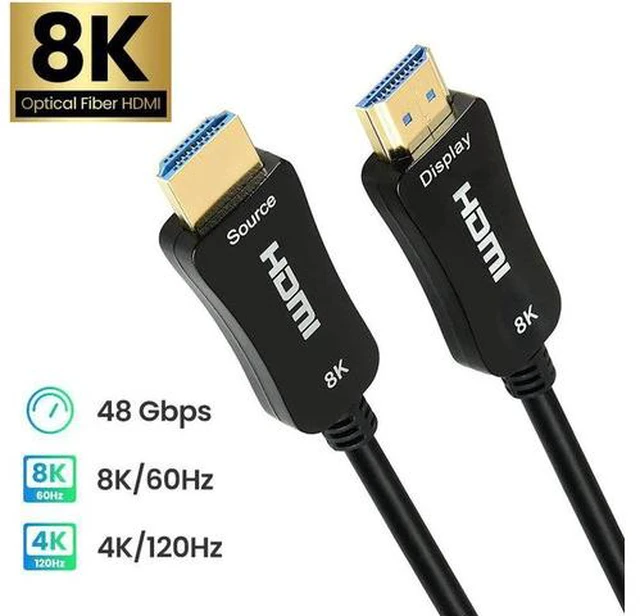 Main image of 8K HDMI Fiber Optic 2.1 Cable 30FT/10M, Highwings Ultra 48Gbps High Speed Slim HDMI 8K@60Hz 4K@120Hz HDR/eARC/3D Compatible for PS5 and DVD Player