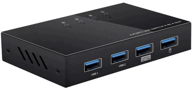 Main image of 4 In 4 Out USB Switch KVM Switch Box 4 USB2.0 Switcher PC Sharing Splitter for Keyboard Mouse Printer Sharing DJA88