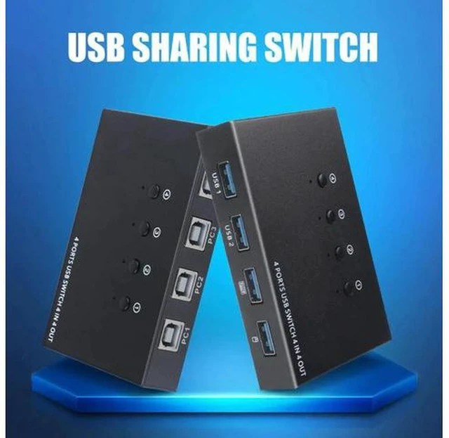 Alt view image 2 of 5 - 4 In 4 Out USB Switch KVM Switch Box 4 USB2.0 Switcher PC Sharing Splitter for Keyboard Mouse Printer Sharing DJA88
