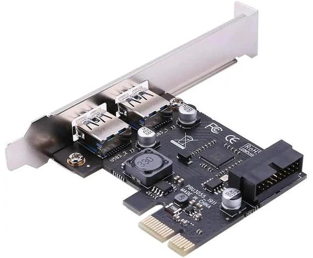 Alt view image 4 of 5 - 2 Port USB 3.0 PCI-e x1 Expansion Card PCI Express Adapter for Desktop