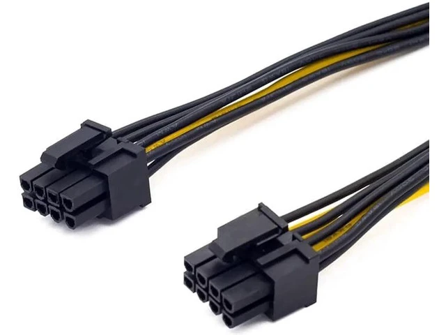 Alt view image 2 of 5 - PCI-Express PCIE 8 Pin To Dual 8 (6+2) Pin VGA Graphic Video Card Adapter Power Supply Cable 8 Inches