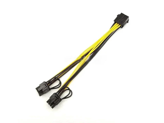 Alt view image 3 of 5 - PCI-Express PCIE 8 Pin To Dual 8 (6+2) Pin VGA Graphic Video Card Adapter Power Supply Cable 8 Inches