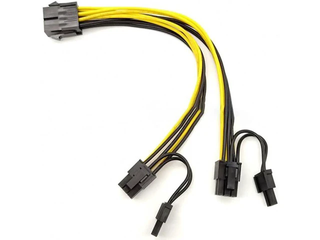 Alt view image 4 of 5 - PCI-Express PCIE 8 Pin To Dual 8 (6+2) Pin VGA Graphic Video Card Adapter Power Supply Cable 8 Inches