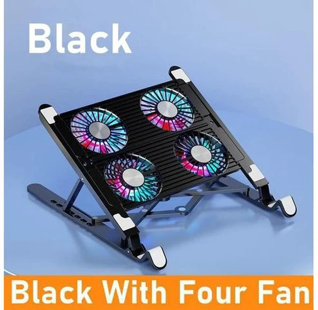 Main image of Adjustable Laptop Tablet Stand with 4 High-speed Cooling Fan, Foldable Computer Riser, Ergonomic Computer Stand for desk,Compatible with All 11-17.3 Inches Tablet or Laptop Notebook, MacBook, Air, Pro