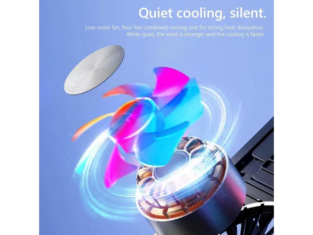 Alt view image 2 of 7 - Adjustable Laptop Tablet Stand with 4 High-speed Cooling Fan, Foldable Computer Riser, Ergonomic Computer Stand for desk,Compatible with All 11-17.3 Inches Tablet or Laptop Notebook, MacBook, Air, Pro