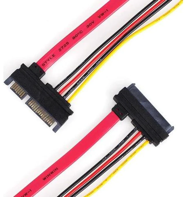Main image of SATA Extender Cable 22Pin Male To Female 7+15 Pin Serial SATA Power And Data Cable Combo Extension Cables Cord 50CM