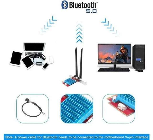 Alt view image 2 of 5 - 6 AX200 Pro Wireless Adapter Dual Band 2.4Gbps PCIe Wifi Card AX200 Gigabit Network Card 802.11AX Bluetooth 5.0
