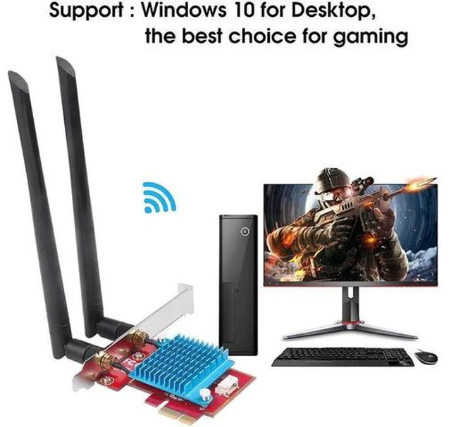 Alt view image 4 of 5 - 6 AX200 Pro Wireless Adapter Dual Band 2.4Gbps PCIe Wifi Card AX200 Gigabit Network Card 802.11AX Bluetooth 5.0