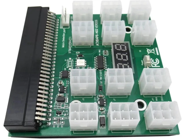 Alt view image 3 of 6 - Breakout Board Server Adapter PSU Power Supply HP 1200W GPU Mining w/ Cables
