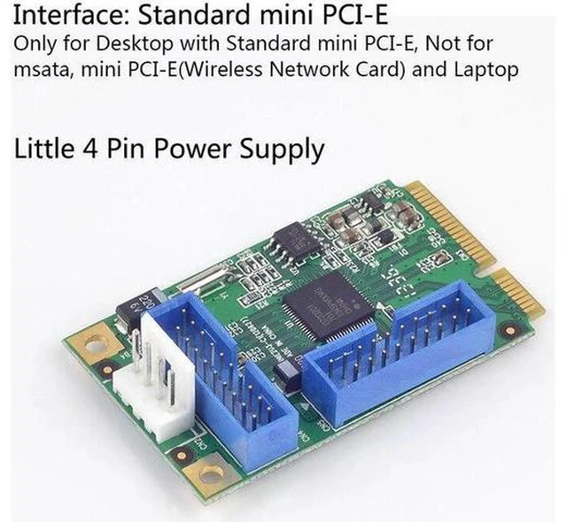 Alt view image 2 of 5 - PCI-e USB 3.0 Adapter 4 ports PCI e to USB 3.0 adapter Expansion Card USB3.0 PCI e converter With Cable