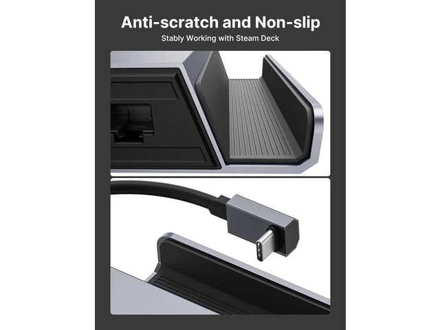 Alt view image 2 of 7 - Docking Station for Steam Deck/ROG Ally/Legion Go/MSI Claw, 5-in-1 Steam Deck Dock with HDMI 4K@60Hz, 100Mbps Ethernet, Dual USB-A 2.0 and 100W Charge Compatible with Steam Deck OLED-HB0602