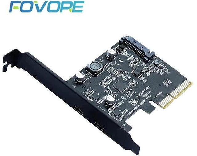 Main image of 3.1 PCIE PCI Express Expansion Card PCI-E 4X to 3.1 Gen2 10Gbps 2-Port C Adapter ASMedia ASM3142 Chipset For Desktop