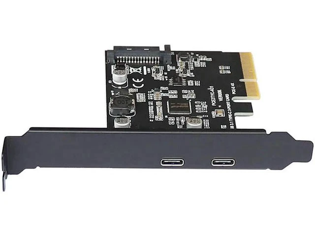 Alt view image 4 of 5 - 3.1 PCIE PCI Express Expansion Card PCI-E 4X to 3.1 Gen2 10Gbps 2-Port C Adapter ASMedia ASM3142 Chipset For Desktop
