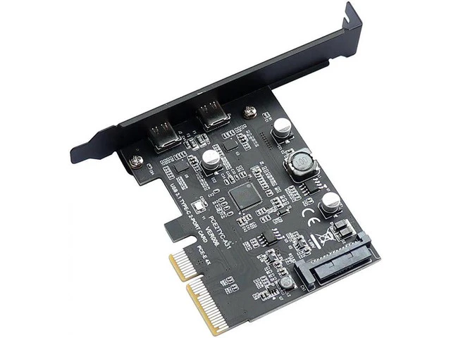 Alt view image 2 of 5 - 3.1 PCIE PCI Express Expansion Card PCI-E 4X to 3.1 Gen2 10Gbps 2-Port C Adapter ASMedia ASM3142 Chipset For Desktop