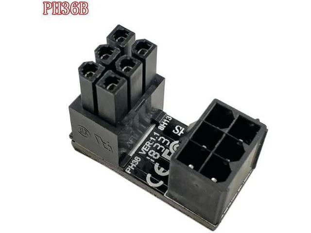 Alt view image 2 of 5 - quality Graphics video Card Power Connector 180 degree adapter with pcie PCI-e 6Pin 6-Pin 8Pin 8-Pin male female connecotor