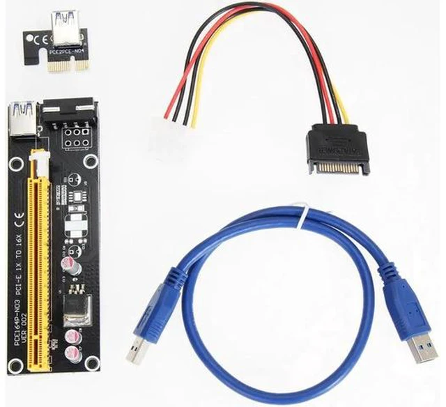Main image of 60cm USB 3.0 PCI-E Express Extender Riser Card Adapter SATA 15 -4Pin power cable for 1x 4x 8x 16x PCI-E slot of the motherboard