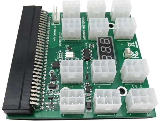 Main image of High Performance Durable Breakout Board Server Adapter PSU Power Supply for HP 1200W GPU Mining w/Cables Vicue