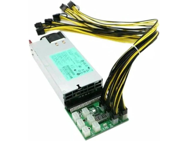 Alt view image 2 of 6 - High Performance Durable Breakout Board Server Adapter PSU Power Supply for HP 1200W GPU Mining w/Cables Vicue
