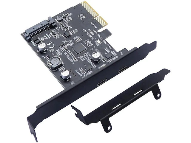 Alt view image 5 of 5 - 3.1 PCIE PCI Express Expansion Card PCI-E 4X to 3.1 Gen2 10Gbps 2-Port C Adapter ASMedia ASM3142 Chipset For Desktop