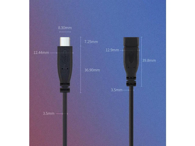 Alt view image 3 of 4 - 20cm Black Type-c Usb FeMale male Plug 2 4 wire Power Cable Cord stripped Maximum current 3A for Raspberry pie DIY
