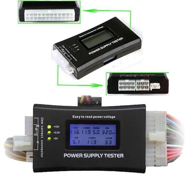 Alt view image 3 of 7 - Bestyu Digital LCD Display PC Computer Power Supply Tester 20/24 Pin 4 PSU ATX BTX ITX SATA HDD Testers