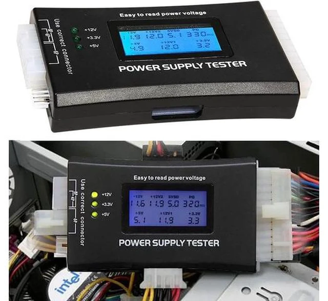 Alt view image 4 of 7 - Bestyu Digital LCD Display PC Computer Power Supply Tester 20/24 Pin 4 PSU ATX BTX ITX SATA HDD Testers
