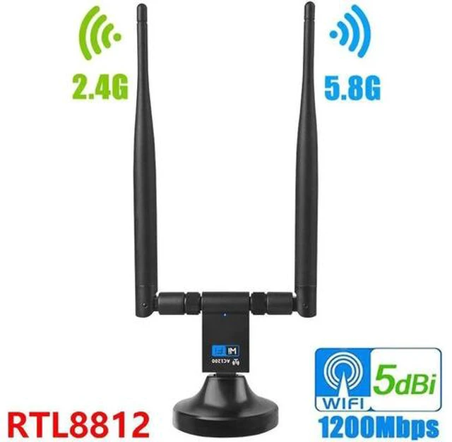 Main image of 1200Mbps Wireless WiFi Adapter 2.4G 5G USB3.0 WiFi Dongle 802.11ac Network Adapter Support Windows XP/10/8/8.1/7/Vista/2