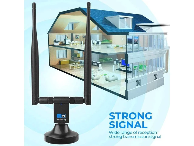 Alt view image 2 of 5 - 1200Mbps Wireless WiFi Adapter 2.4G 5G USB3.0 WiFi Dongle 802.11ac Network Adapter Support Windows XP/10/8/8.1/7/Vista/2
