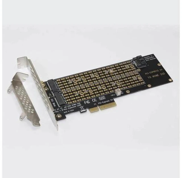 Main image of M.2 NVMe Adapter SSD to PCIe Card Key M + Key B with Fan SATA Cable PCIE to M2 Adapter Supports 2230 2242 2260 2280 22110