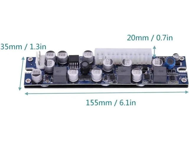 Alt view image 4 of 7 - Mini LD-200W 19V DC Input Pin Power Module DC-ATX Power Supply DC 24pin ATX to 12V AUX for Computer.