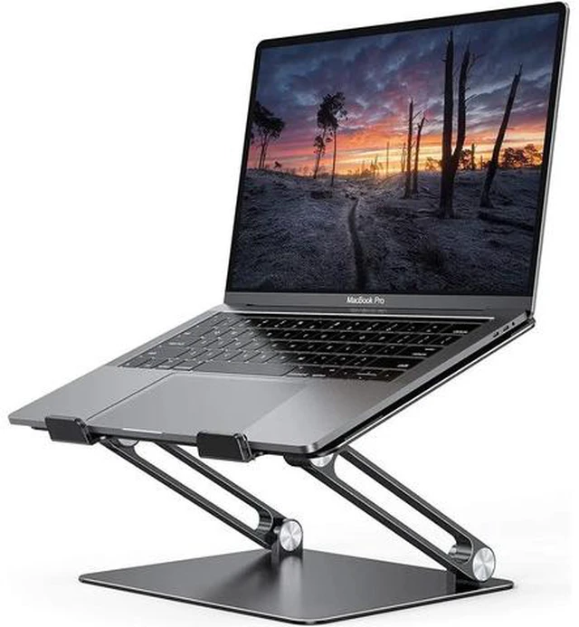 Main image of Adjustable Laptop Stand for Desk, Jansicotek Computer Stand for Laptop, Ergonomic Aluminum Laptop Riser Stand for 10-17 inch Laptop, Z19-Black