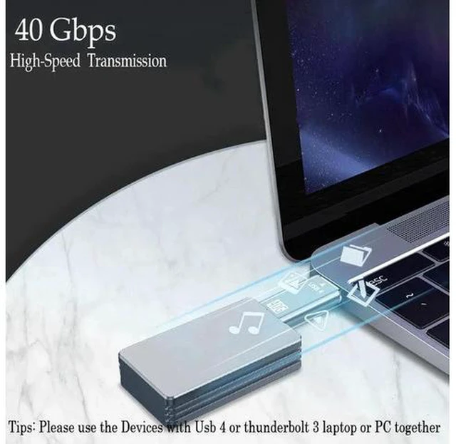 Main image of USB 4.0 Type C Adapter USB C Male to Male Converter 40 Gbps Data Sync Adapter Type-C Extension Cable for Laptop Phone Tablet