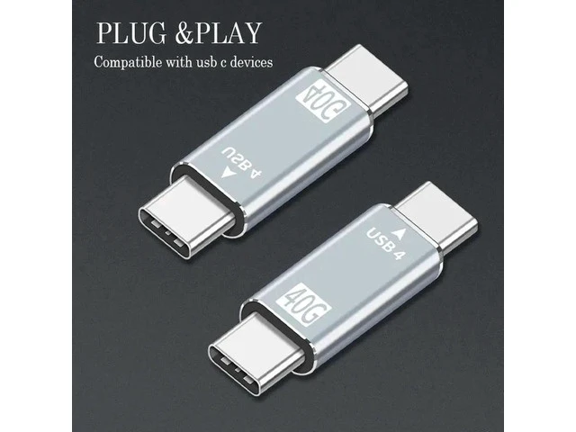 Alt view image 2 of 6 - USB 4.0 Type C Adapter USB C Male to Male Converter 40 Gbps Data Sync Adapter Type-C Extension Cable for Laptop Phone Tablet
