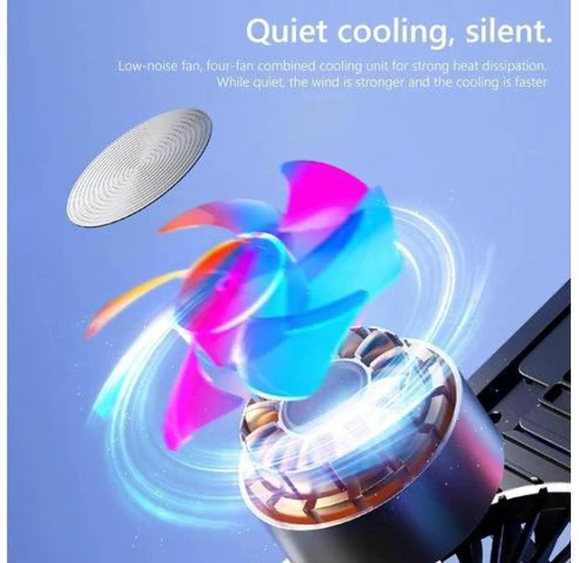 Alt view image 7 of 7 - Laptop Tablet Stand with 4 High-speed Cooling Fan, Adjustable Laptop Tablet Stand for Desk, Compatible with MacBook Air Pro, Dell, Hp and More All 11-17.3 Inches Tablet or Laptop Notebook