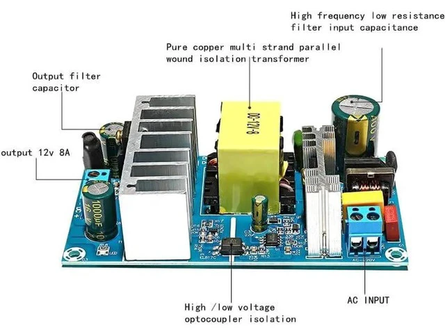Alt view image 2 of 4 - 90-260 VAC to DC 12V 1A 2A 4A 6A 8A 13A 17A Switching Power Supply Board high Power Industrial Bare Board Module AC-DC (Color : 12V 4A, Size : 100-240V)