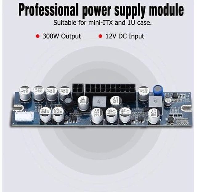 Alt view image 3 of 7 - 300W Power Supply Module DC 12V PC Power Supply Module with 24Pin Connect/AUX/SATA Cable for Mini ITX/1U Case